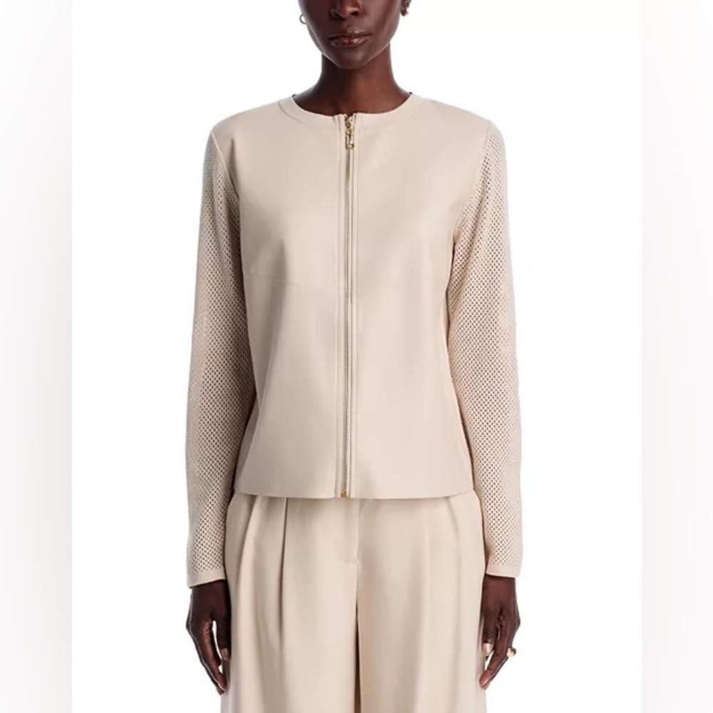 Like New! Sioni Mixed Media Jacket Light Nude/Beige Size Small